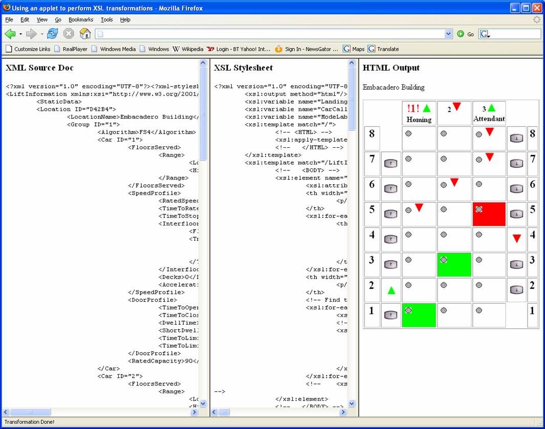 An XSL transform can convert XML text into a graphic representation for a web browser
